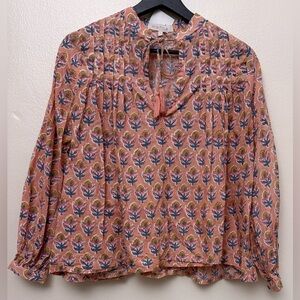 Marea Elizabeth Floral Top‎ Blouse Size S Pink